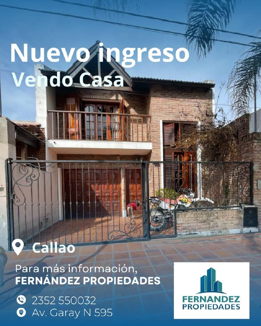 HERMOSA CASA EN VENTA, CALLE CALLAO A SEIS CUADRAS DEL CENTRO. CHACABUCO.- COD. 288